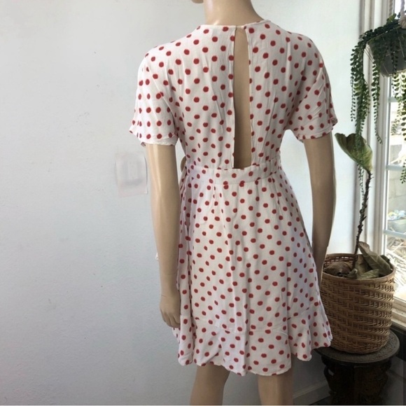 J.O.A wrap mini V-neck polka dots dress size :M - Picture 15 of 16
